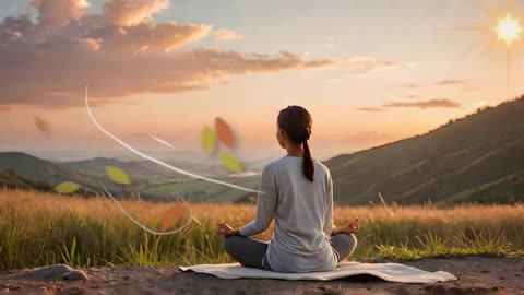 Wind Meditation in the Plains: Woman Embracing Nature’s Peaceful Energy