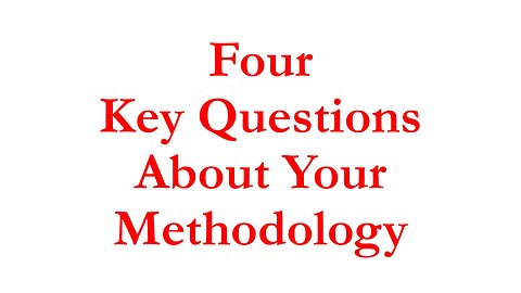 IBI011 - Four Key Questions About Your BI Methodology