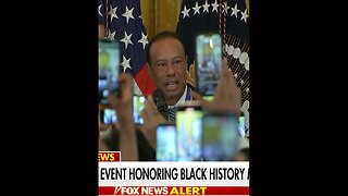 Trump Honors Tiger Woods, Sparks "Four More Years" Chants at Black History Month Celebration in WH