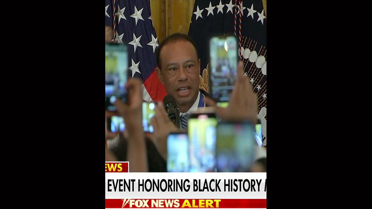 Trump Honors Tiger Woods, Sparks "Four More Years" Chants at Black History Month Celebration in WH