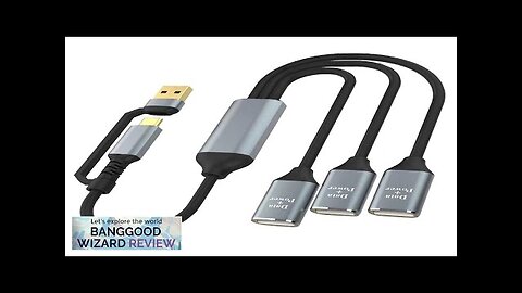 3-in-2 Multifunctional USB-C Hubs USB/Type-C Male to USB2.0*3 Female Multi Splitter Adapter Review