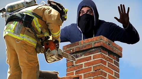 Thief stuck in the chimney while escaping from the police 🤣🤣