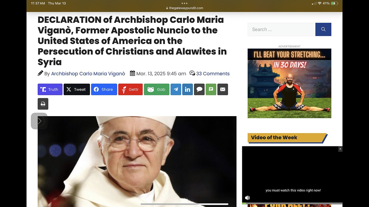 DECLARATION of Archbishop Carlo Maria Viganò on the Persecution of Christians and Alawites in Syria