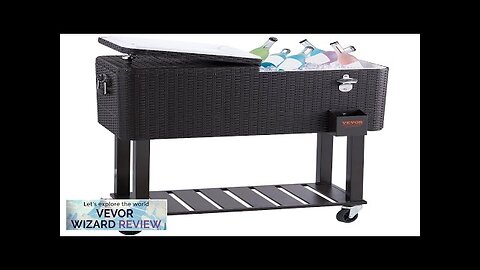 VEVOR Rolling Ice Chest Cooler Cart 80 Quart Portable Bar Drink Cooler Review