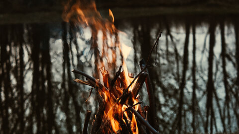 Fireplace Crackling Fire River Rapids Alpha Binaural v3 ASMR relaxing favorite 1 hour HD