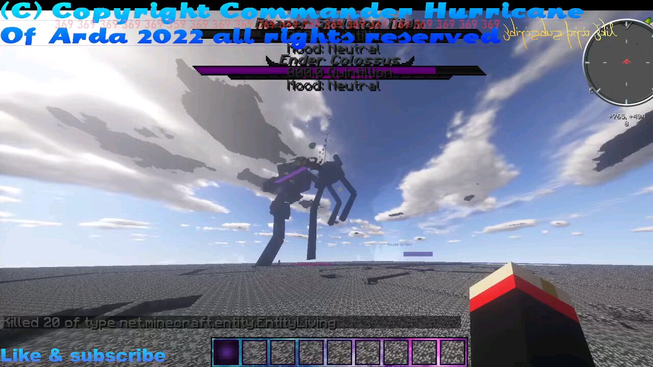 Minecraft mob battle ender Colossus vs Reaper skeleton titan