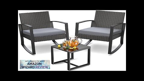 3 Piece Wicker Patio Furniture Set Outdoor Rocking Chairs Outdoor Furniture Review