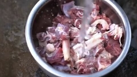 mutton fry cooking in village