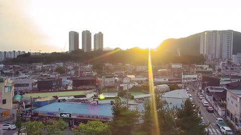 화순읍 석양이 질 때 모습