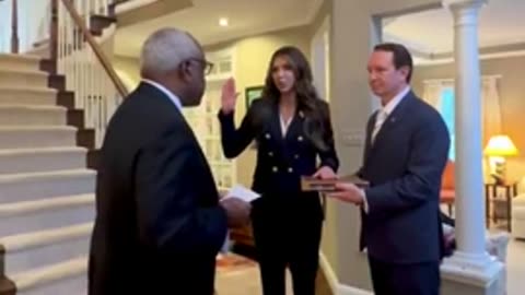 Kristi Noem is sworn in as Secretary of Homeland Security by Justice Clarence Thomas!