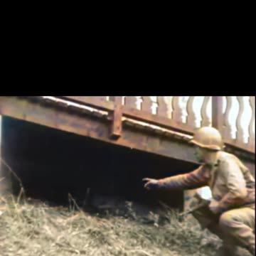 Hidden fortress revealed US troops uncover German pillbox disguised as house #Colourized footage