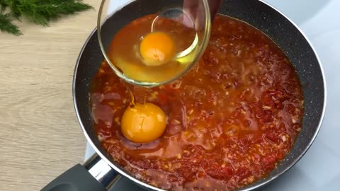 I_have_never_eaten_such_delicious_eggs_with_tomatoes!_The_easiest_breakfast_