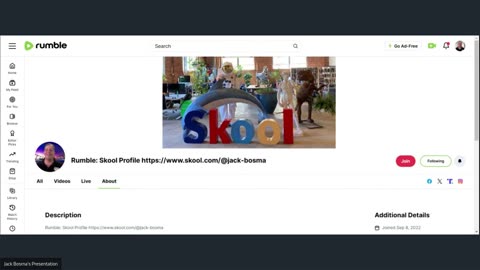 Rumble: Skool Profile https://www.skool.com/@jack-bosma