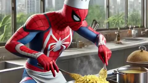 Spiderman Venom and Captain America from who is best chef #spiderman #usa #sadstatus