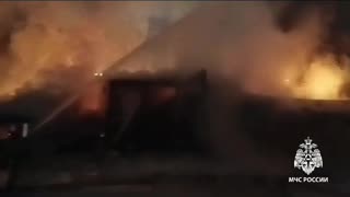 🔥👀 A sorting shop of a timber processing complex is on fire in the Irkutsk