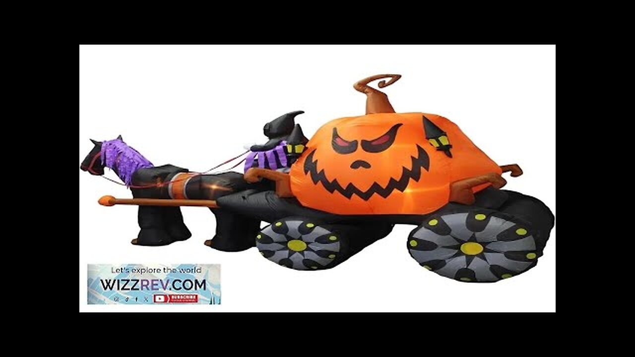 Halloween Inflatable Yard Decorations11.5 Foot Long Inflatable Driving Pumpkin Carriage Review