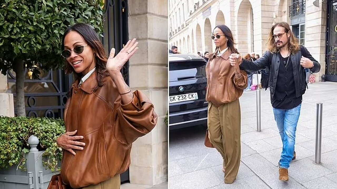 Zoe Saldana and Marco Perego's Romantic Paris Arrival