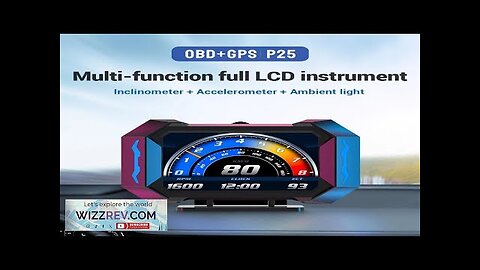 P25 Car HUD Head-up Display LCD OBD Multifunctional Incline Meter Displaying Car Review