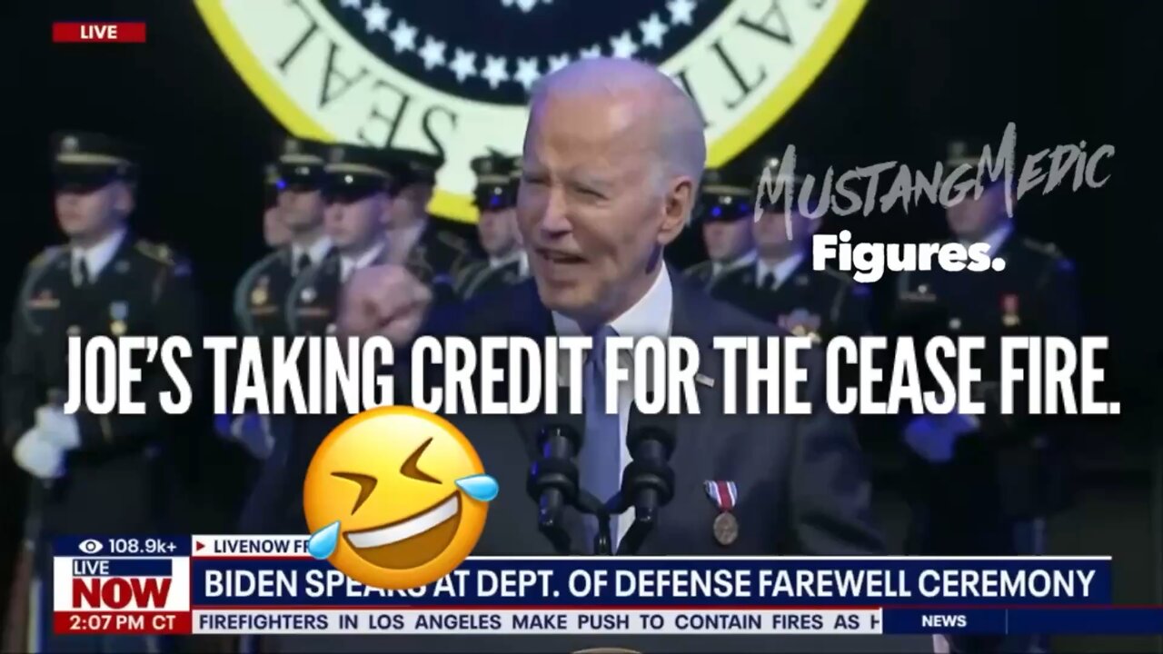 Joe says he created the cease fire. Democrats are claiming credit for Trump's achievements already.
