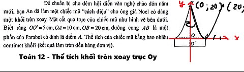 Toán 12: Để chuẩn bị cho đêm hội diễn văn nghệ chào đón năm mới, bạn An đã làm một chiếc mũ