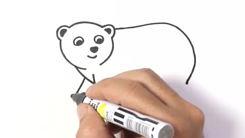 How to DRAW A POLAR BEAR Step by Step _ Polar Bear Easy Drawing Lesson