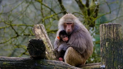 Monkey Mom and Baby – A Heartwarming Moment! 🐵❤️