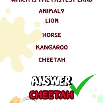 ❤️Fun quiz for kids! Try to gues EP.15 🎁Which is the fastest land animal?