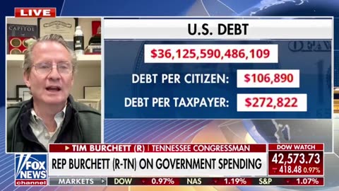 Rep. Tim Burchett: "Every 100 days we add another trillion dollars to the debt.