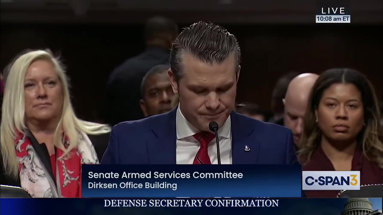 Protestors just storm Pete Hegseth's confirmation hearing and disrupt his testimony