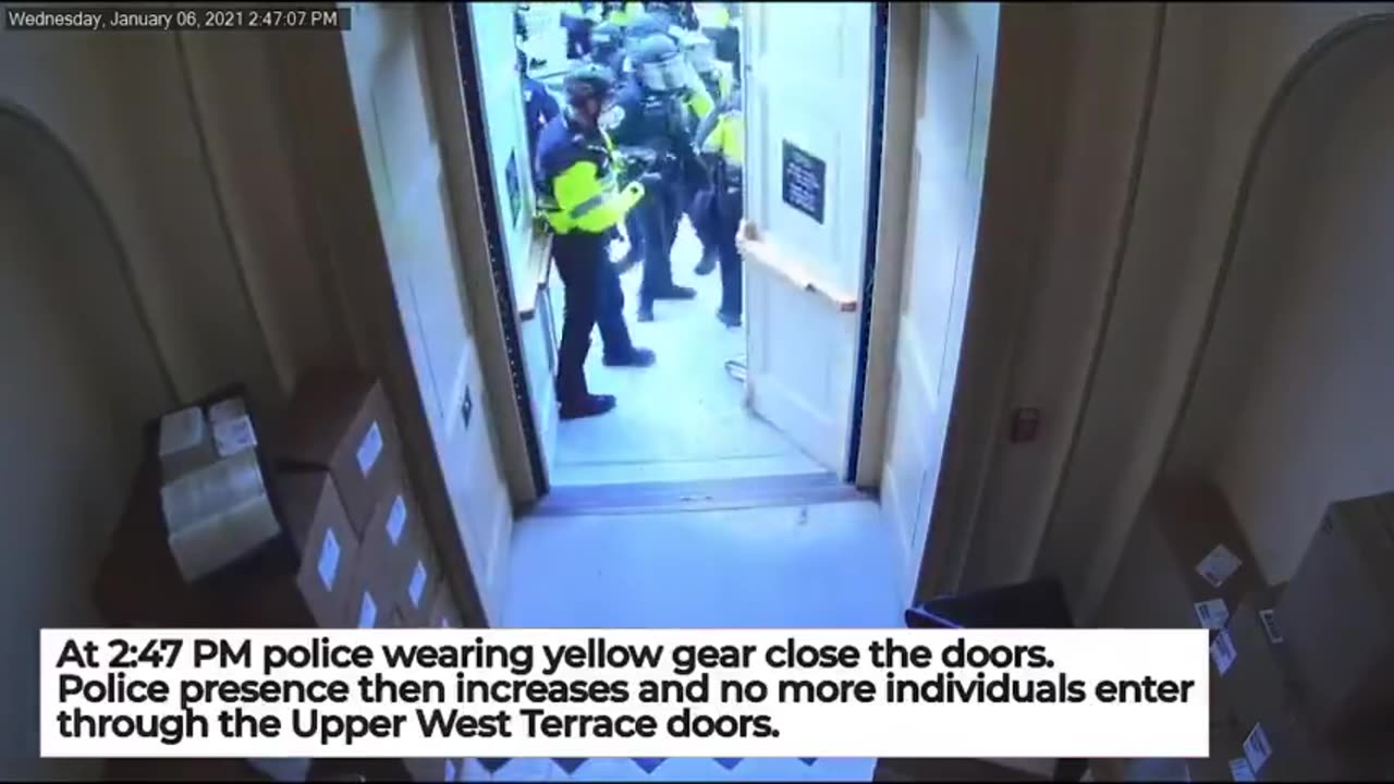 January 6th 2021: US Department Of Justice FOOTAGE of Upper West Terrace Doors