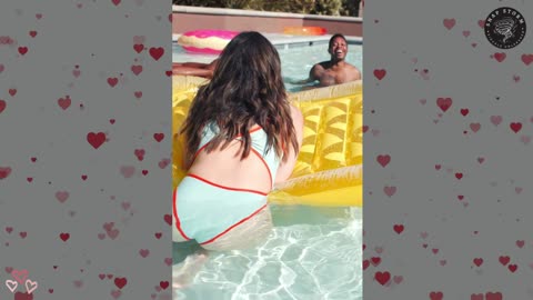 Sexy Bikini Girl Having Pool Fun