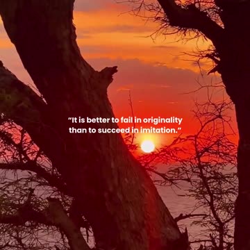 It is better to fail in originality than to succeed in imitation.