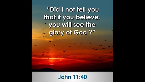 John 11:40. Believe And You Will See.