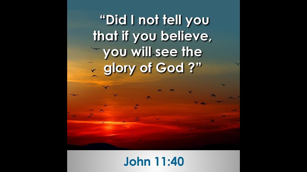 John 11:40. Believe And You Will See.