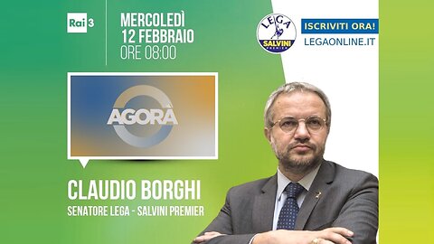 🔴 Interventi del Sen. Claudio Borghi ad Agorà su Rai3 (12/02/2025).