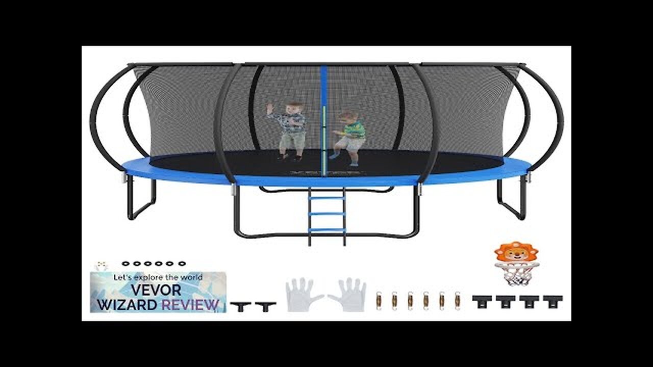 VEVOR 14FT Trampoline 450 lbs Trampoline with Enclosure Net Ladder and Curved Review