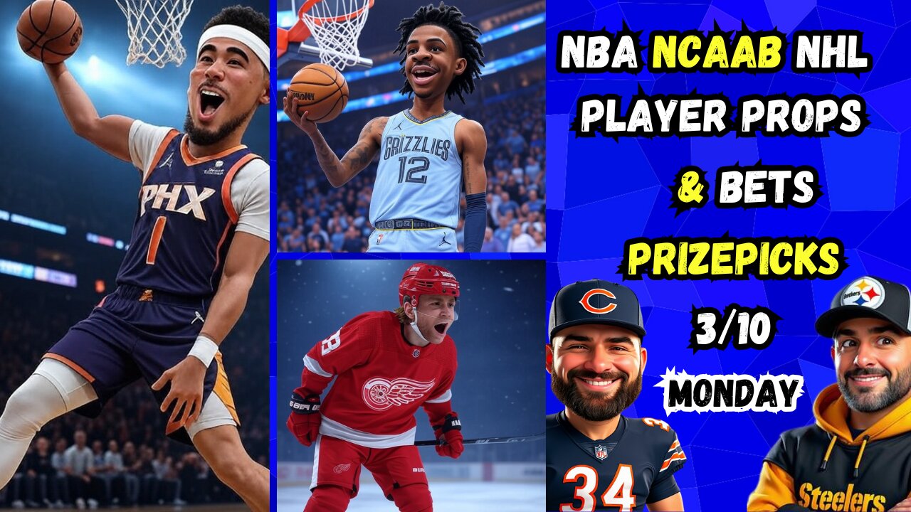 BEST FREE NBA Player Props TODAY | NCAAB PICKS | PRIZEPICKS | MONDAY 3/10