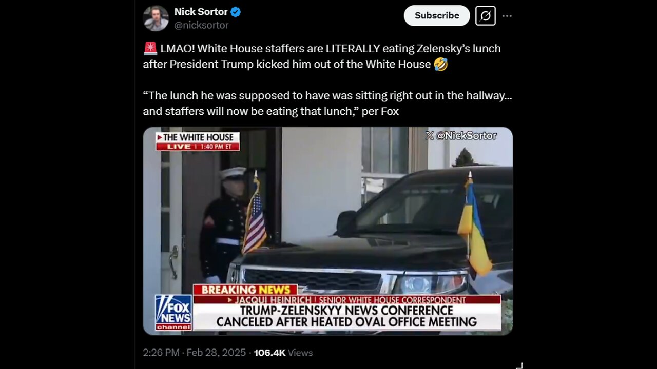 🚨 LMAO! White House staffers are LITERALLY eating Zelensky’s lunch after President Trump