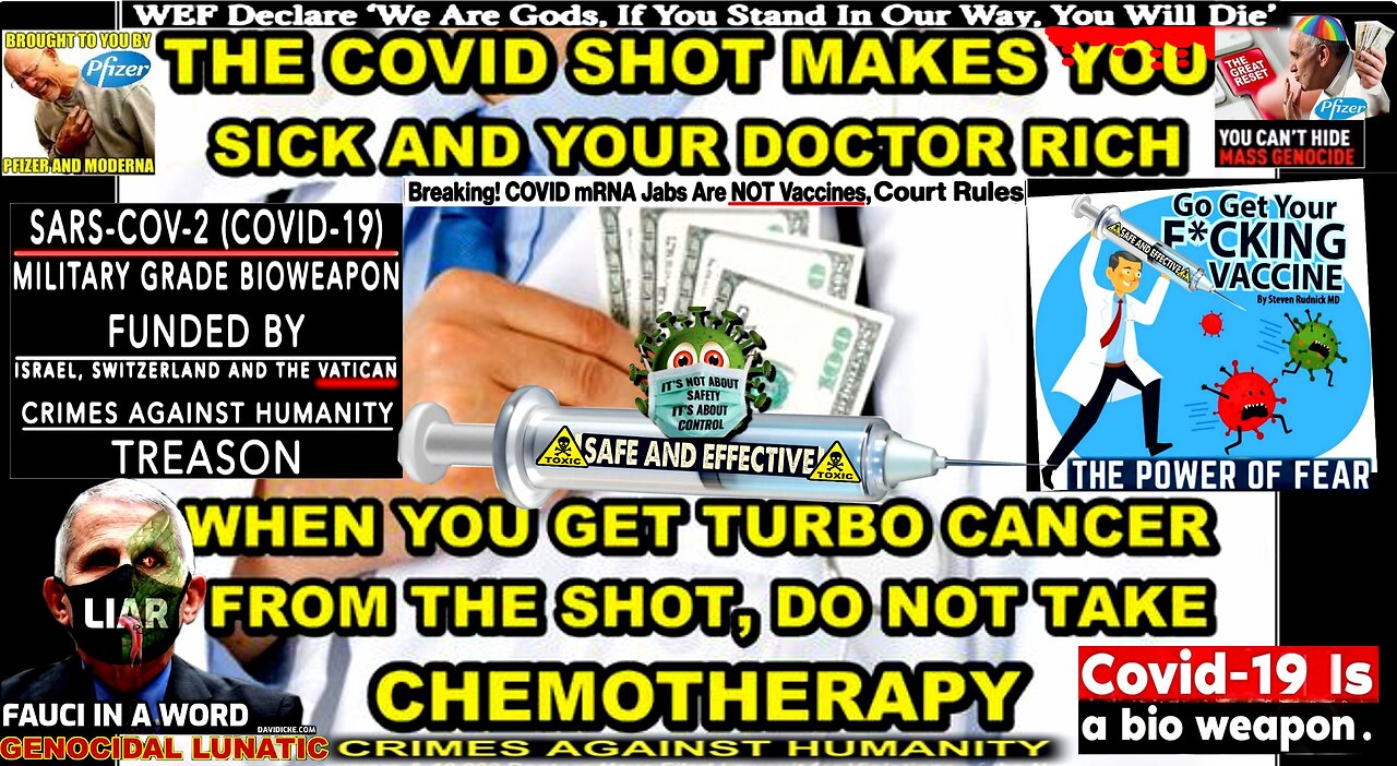 THE COVID SHOT PRODUCES TURBO CANCER, DIABETES AND MAKES YOUR DOCTORS AND HOSPITALS WEALTHY