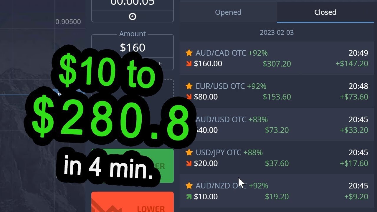 $10 to $280.8 in 3.26 minutess!