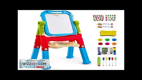 VEVOR 2-in-1 Kids Art Easel Double-Sided Magnetic Whiteboard Chalkboard Rotating Review