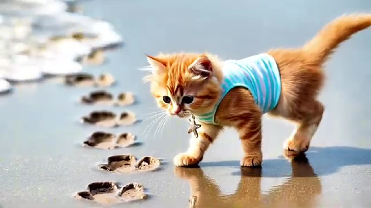 cat#viral#beach#play#new#2025