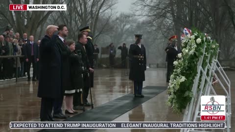 President Trump and VP Vance lay wreaths at the Tomb of the Unknown Solider