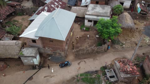 Drone Captures Intense Village Investigation by Two Police Officers | Must-See Aerial Shot!