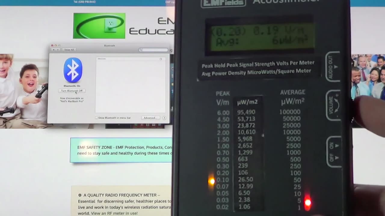 Measuring Bluetooth Radiation - Dangers of Wireless Radiation