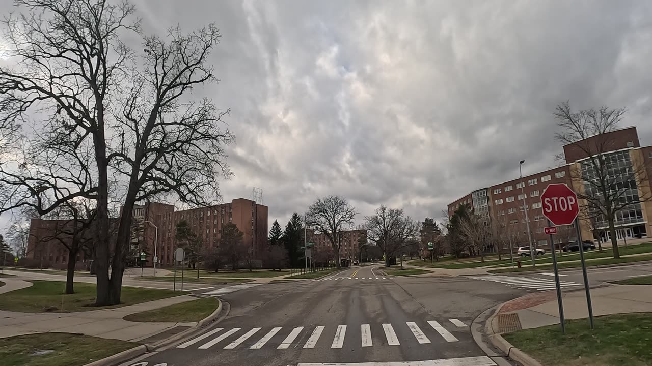 4K Driving Around East Lansing Michigan Mi MSU State University Mi Area 48824 ASMR