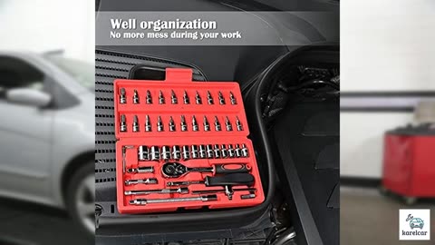 Egofine 46 Pieces 1/4 inch Drive Socket Ratchet Wrench Set