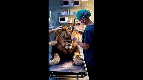 The Silent Cry of the Lion A Branch Lodged in His Eye Removed by Rescuers