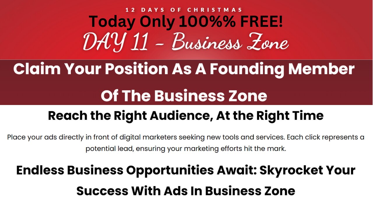 Day 11 Of The 12 Days Of Christmas Business Zone 100% FREE!