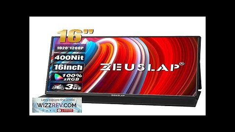 ZEUSLAP 16" Portable Monitor 100%sRGB 1200P IPS Screen Travel Gaming Computer Display Review